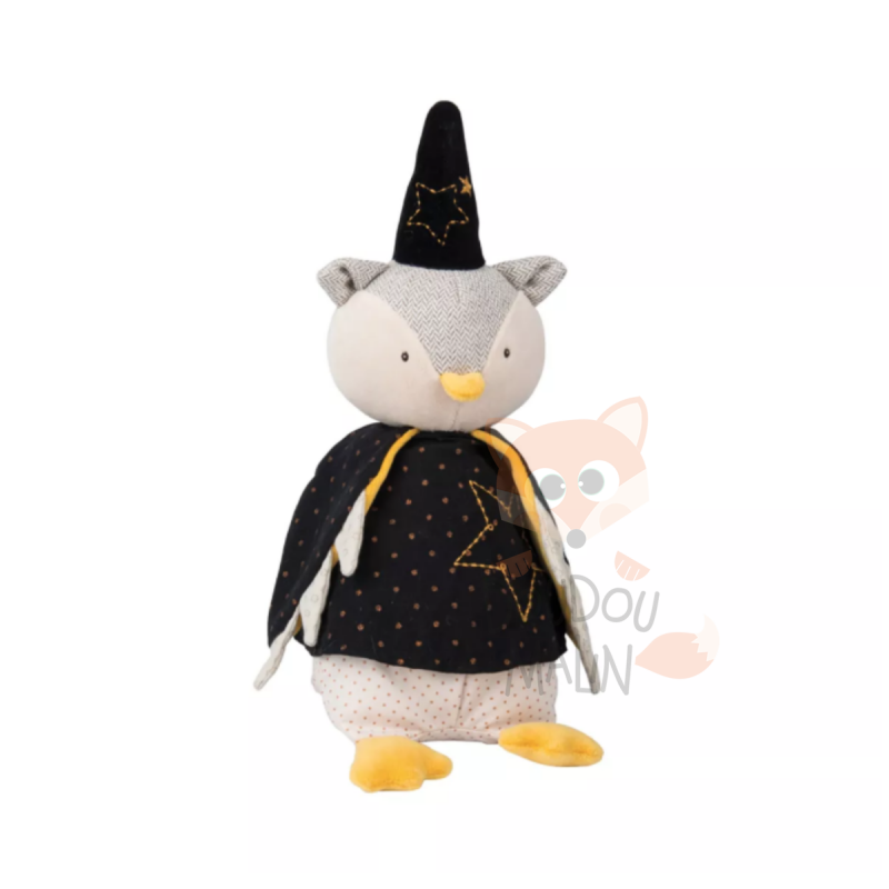  il était une fois boîte à musique hibou noir jaune 27 cm 